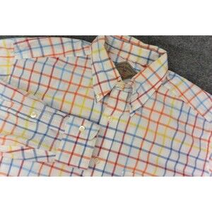 Bills Khakis Shirt Mens Large Blue Red Check Made in USA